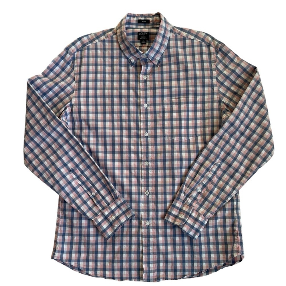 J. Crew Flex Washed Slim Fit Button Down Long Sleeve Shirt Size Large